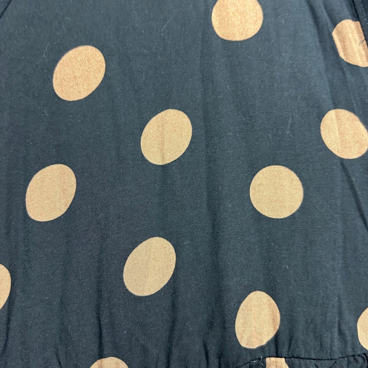 Proud Poppy Black Beige Short Sleeve Polka Dot Maxi Dress Size 16