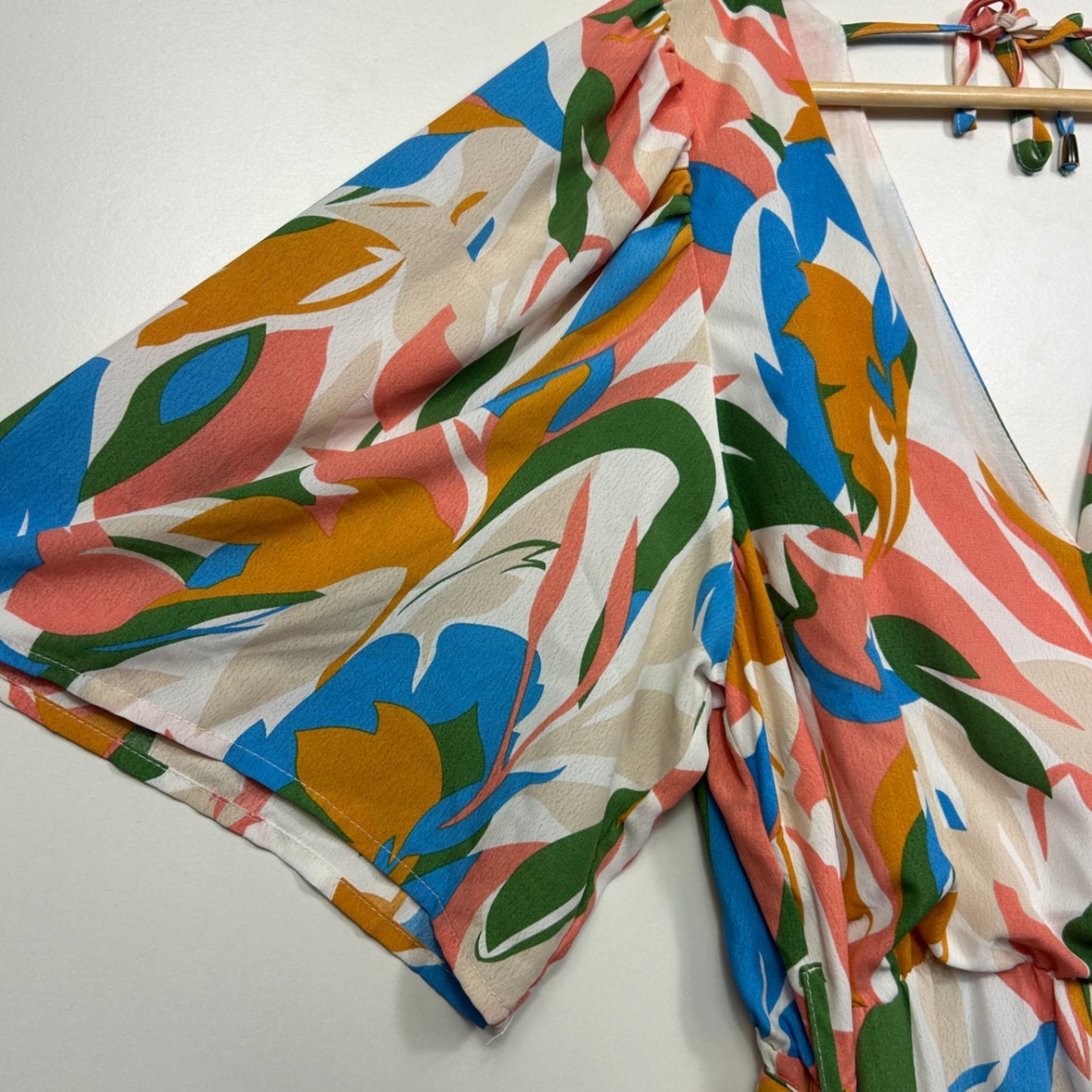 Spicy Sugar Multicoloured Short Sleeve Maxi V Neck Boho Dress Size 14