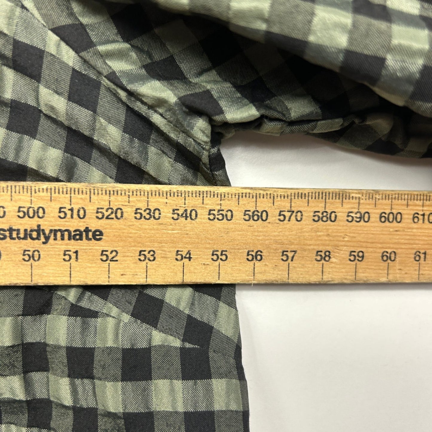 River Island Green Black Gingham Check Long Sleeve Smock Shirt Dress Size 16