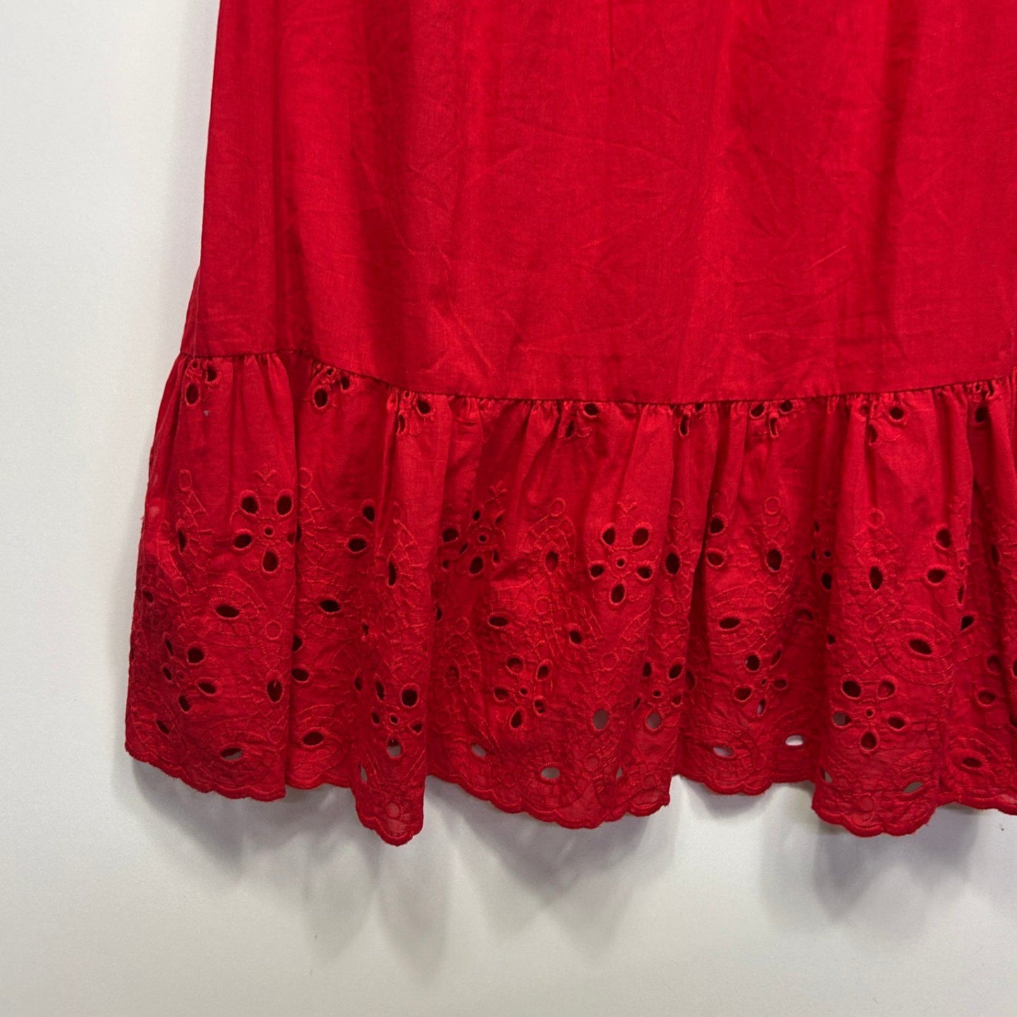 Emerge Short Sleeve Red Broderie Maxi Dress Size 12