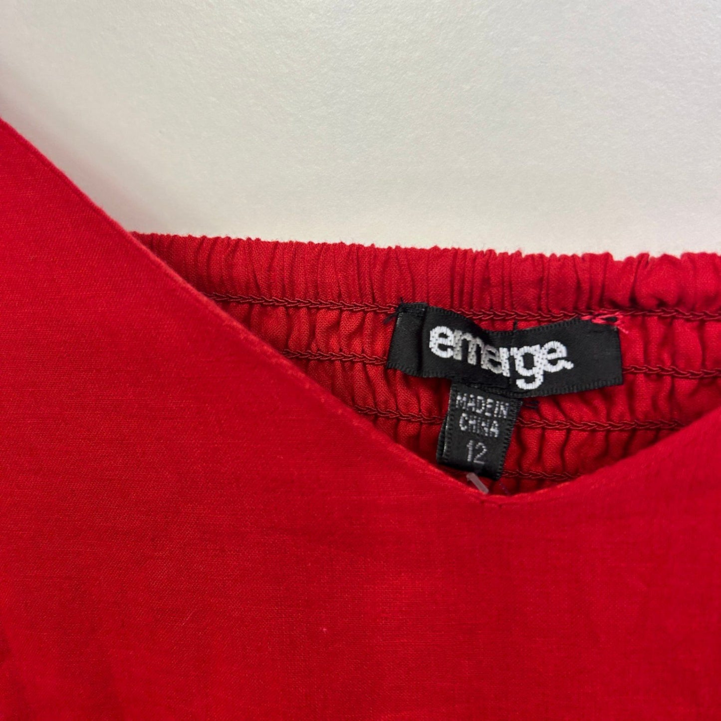 Emerge Short Sleeve Red Broderie Maxi Dress Size 12
