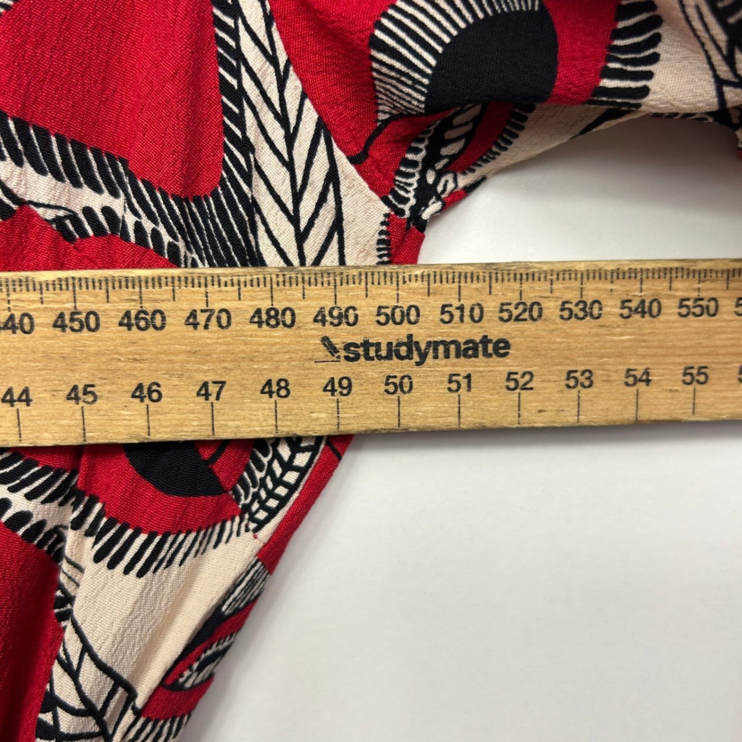 Totem Womens Red Cream Black Long Sleeve Wrap Dress Size 5 (14-16)