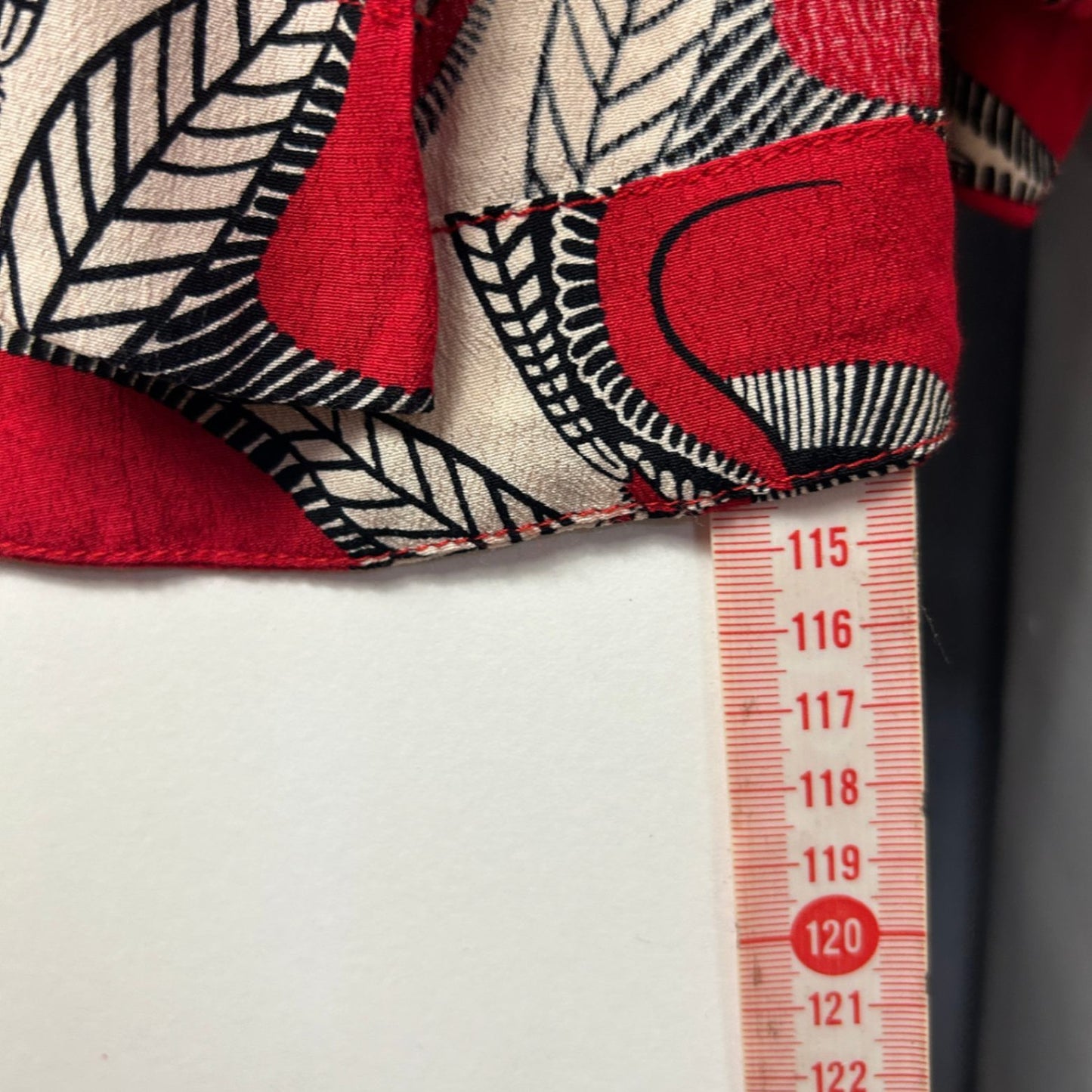 Totem Womens Red Cream Black Long Sleeve Wrap Dress Size 5 (14-16)