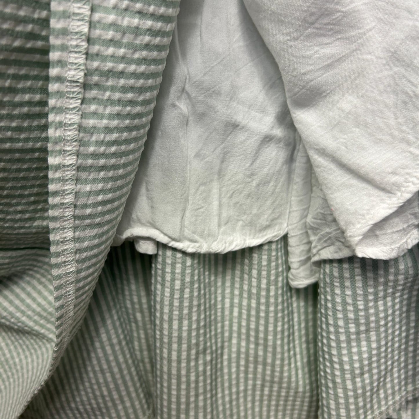 Henry Oscar Striped Green White Smock Shirt Dress Size 18