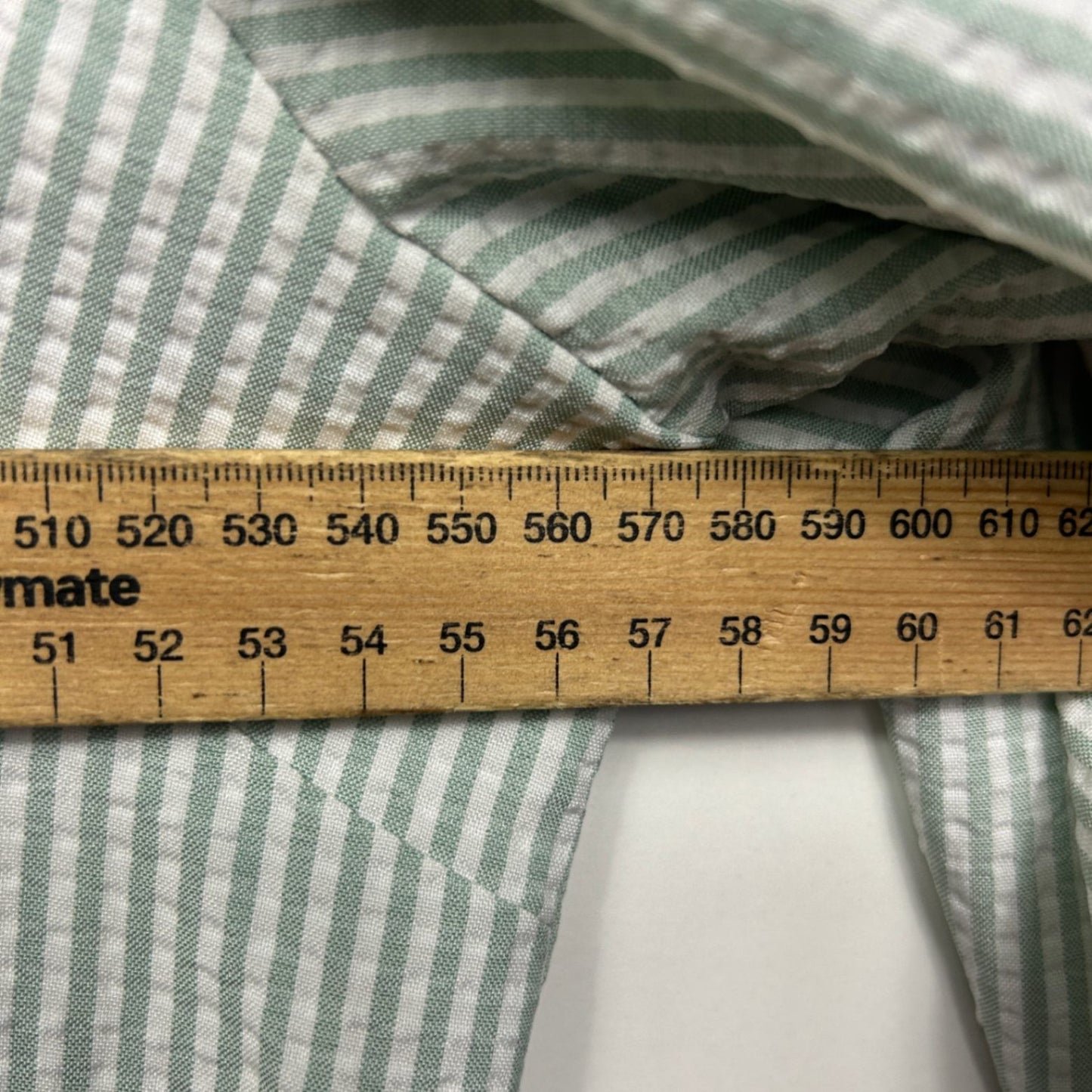 Henry Oscar Striped Green White Smock Shirt Dress Size 18