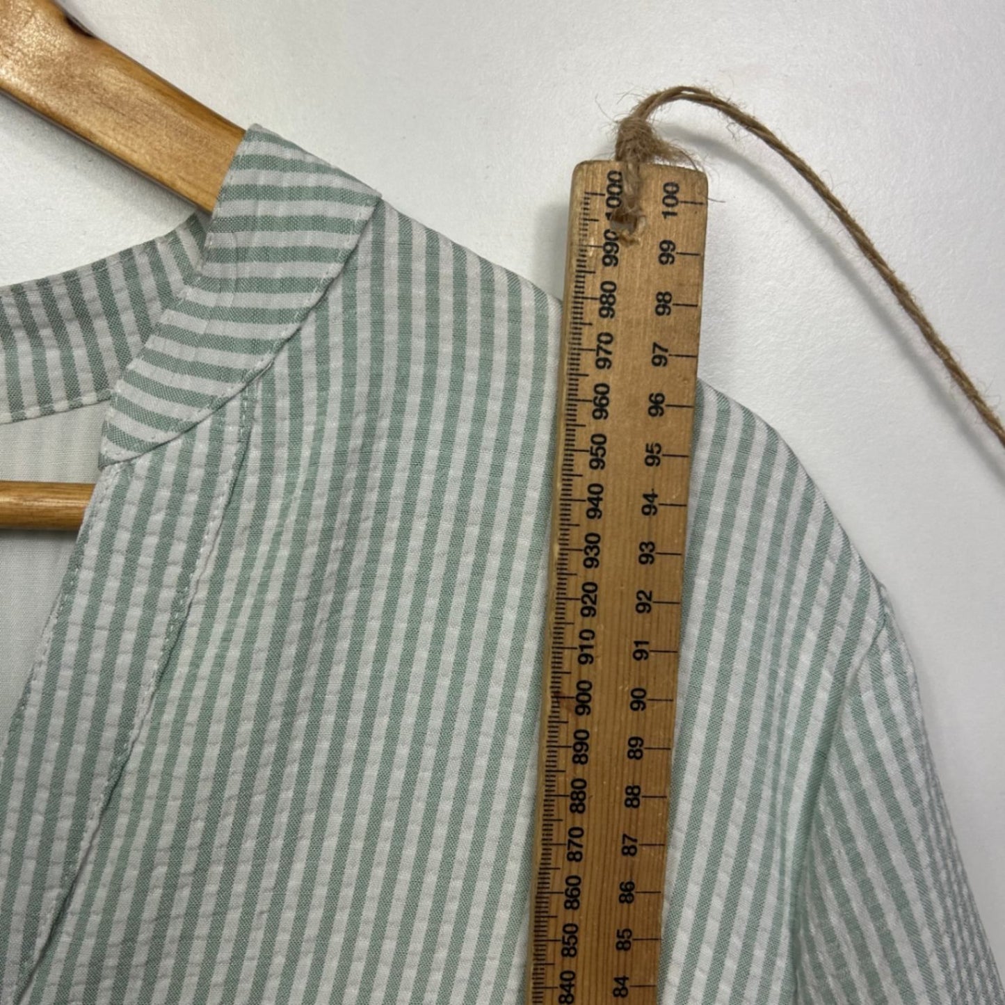Henry Oscar Striped Green White Smock Shirt Dress Size 18