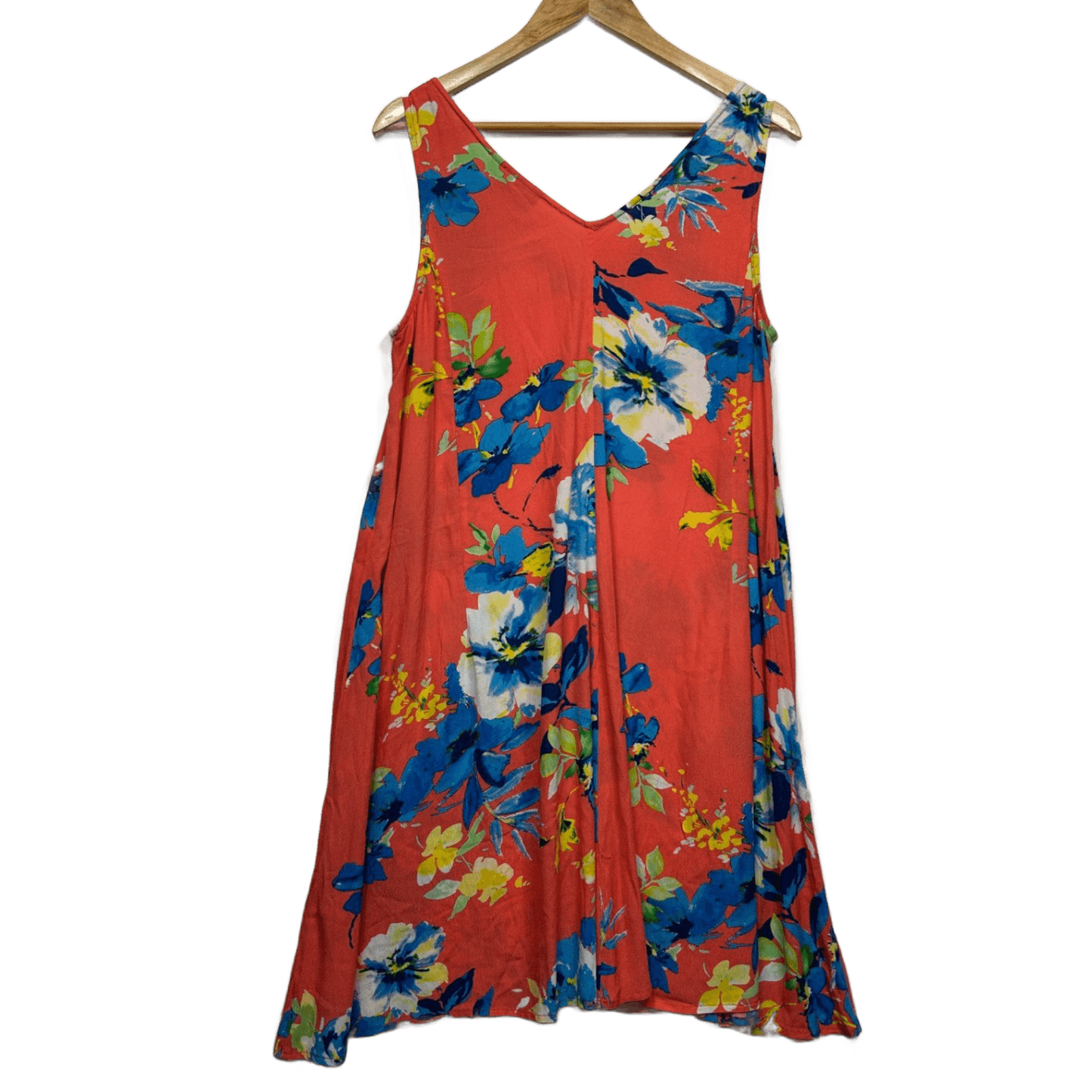 Sussan Sleeveless Floral Viscose Shift V-Neck A-line Dress Size 12