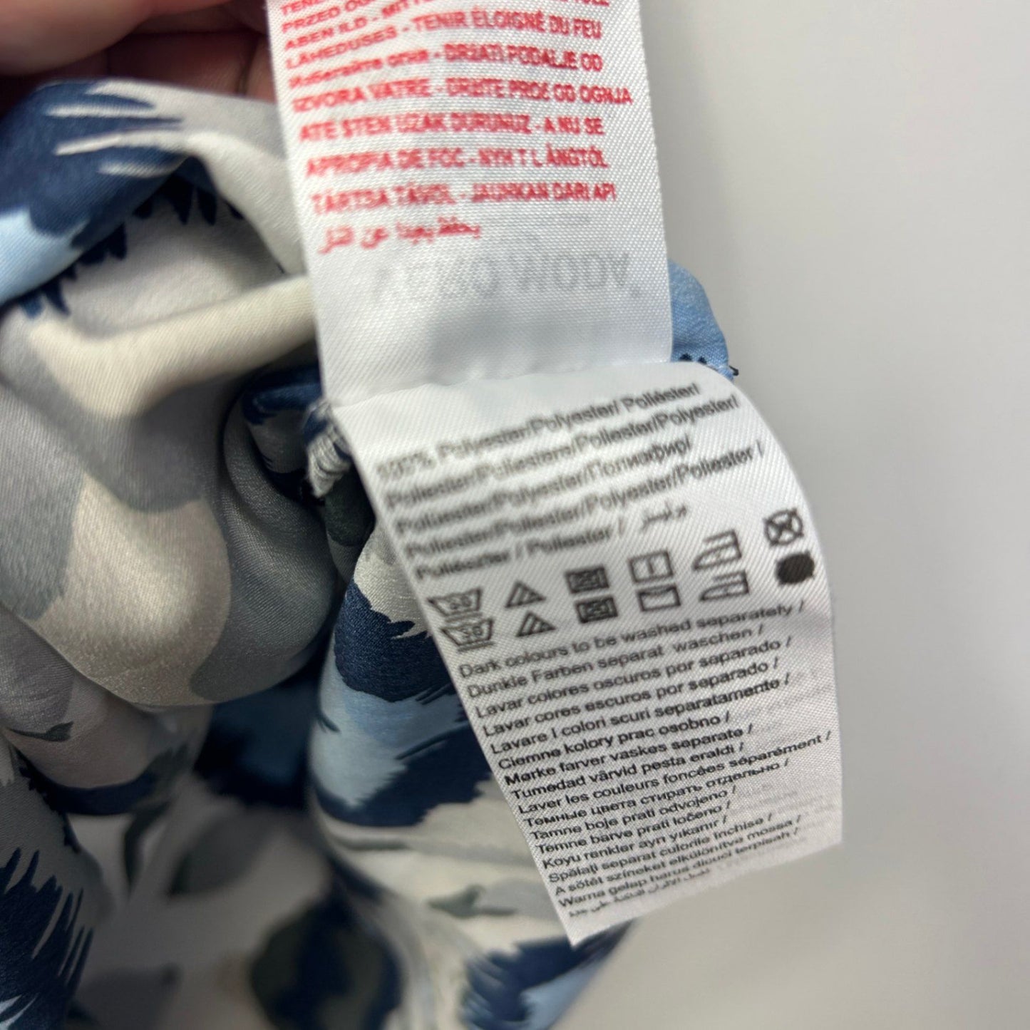 New Vero Moda Blue Black Grey Short Sleeve Round Neck Shift Dress Size Large