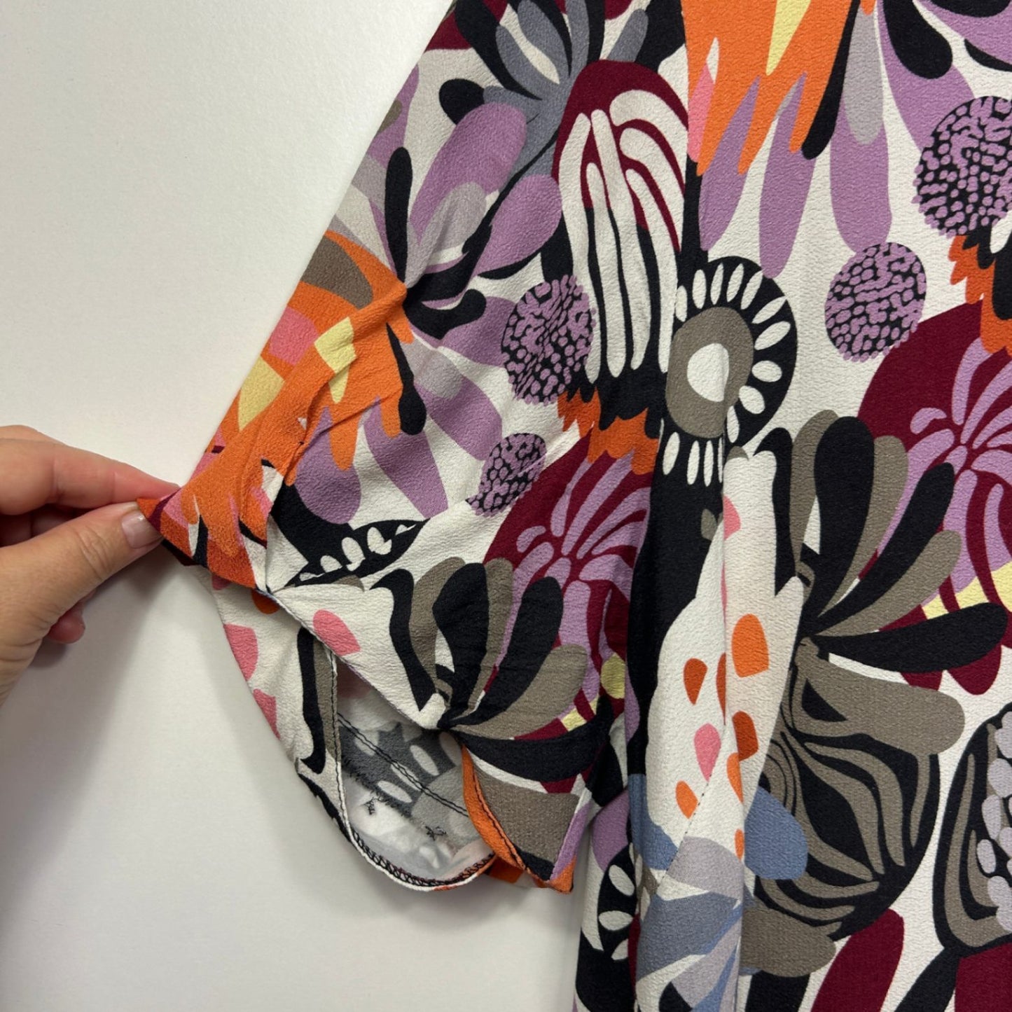 FOIL Multicoloured Short Sleeve Pockets Shift Dress Size 16