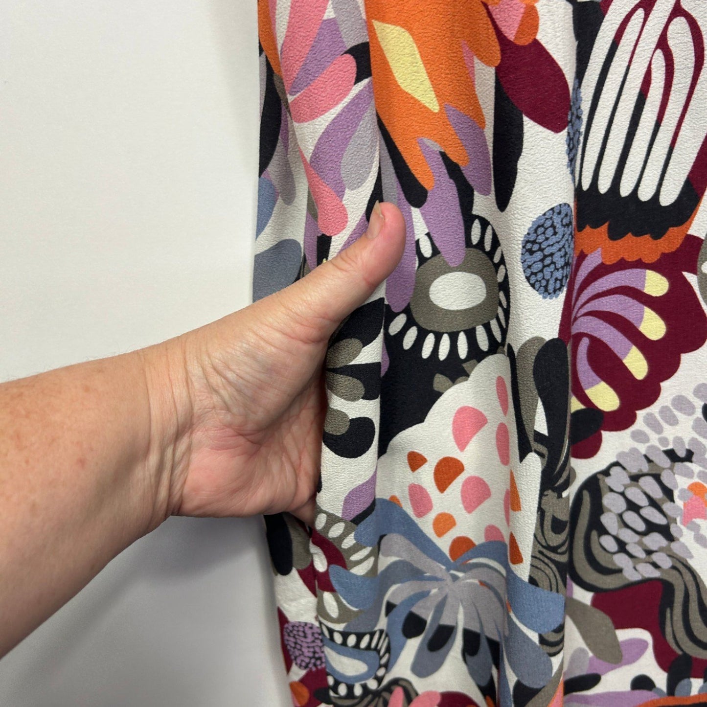 FOIL Multicoloured Short Sleeve Pockets Shift Dress Size 16