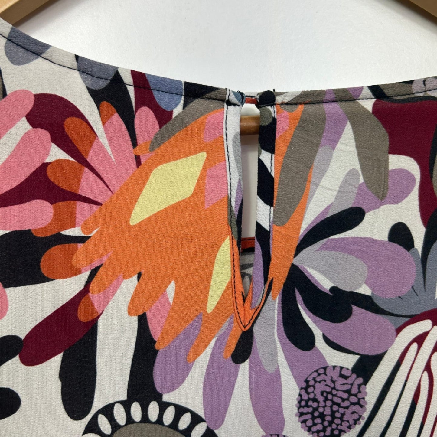 FOIL Multicoloured Short Sleeve Pockets Shift Dress Size 16