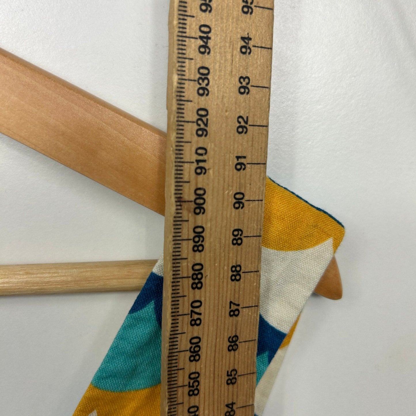 Revival Teal Mustard Blue Scallop Print Sleeveless Cotton Retro Dress Size 16