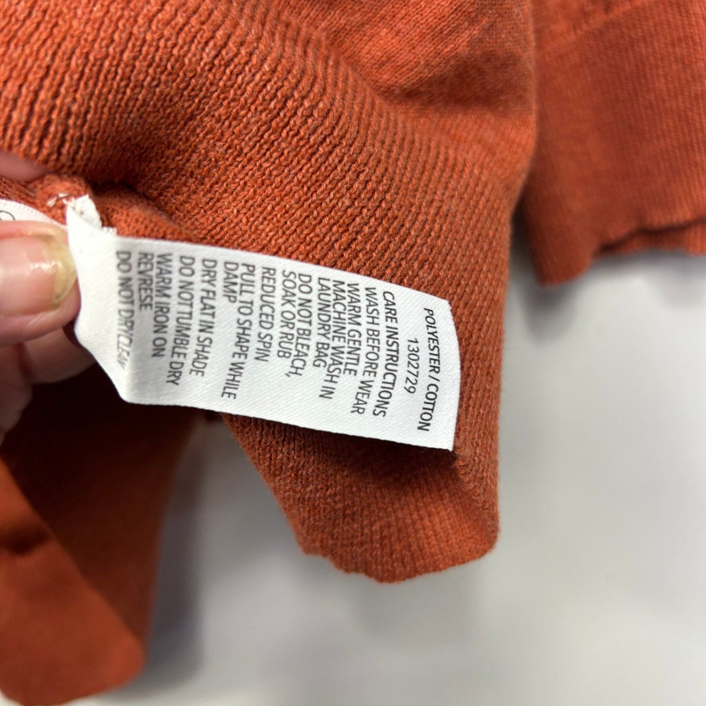 Avella  Rust Orange Cotton Blend Long Sleeve Cardigan Size 26