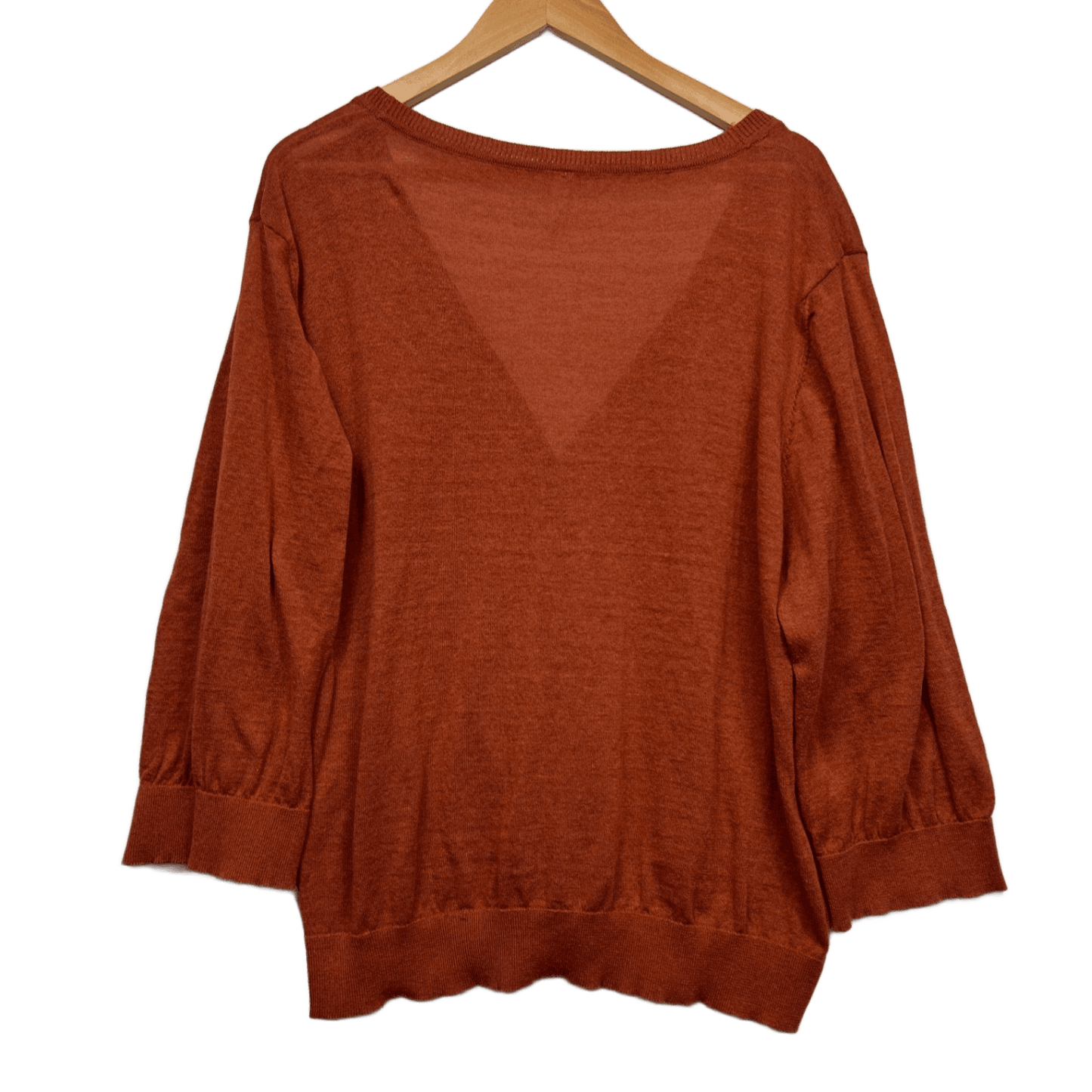 Avella  Rust Orange Cotton Blend Long Sleeve Cardigan Size 26