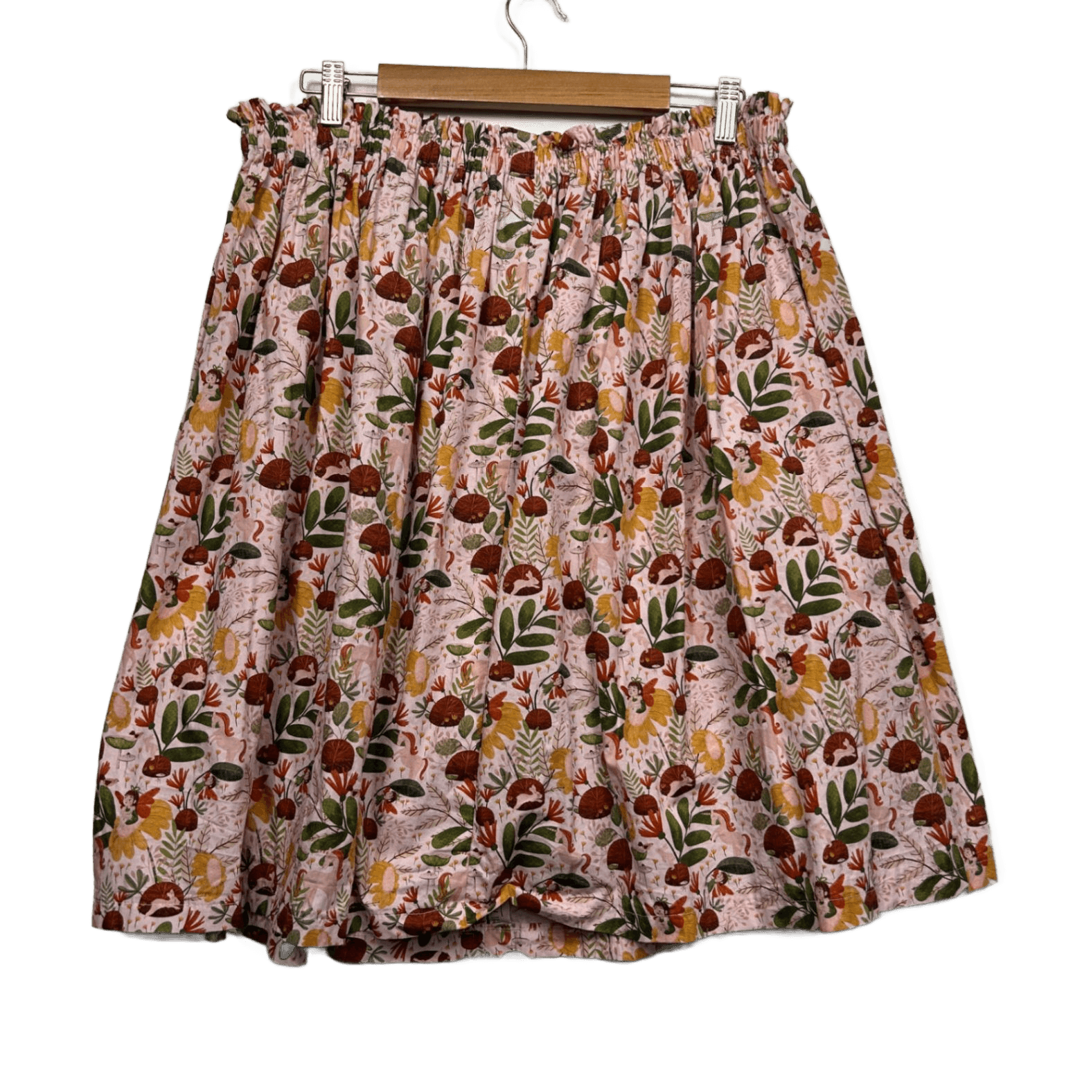 Handmade Skirt Fit 16 - 18 Elastic Waist Fairycore Rabbits Toadstool Unicorns