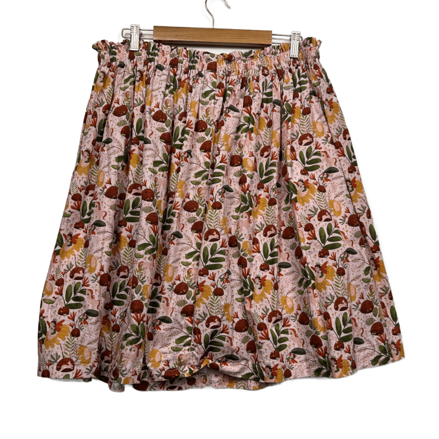 Handmade Skirt Fit 16 - 18 Elastic Waist Fairycore Rabbits Toadstool Unicorns