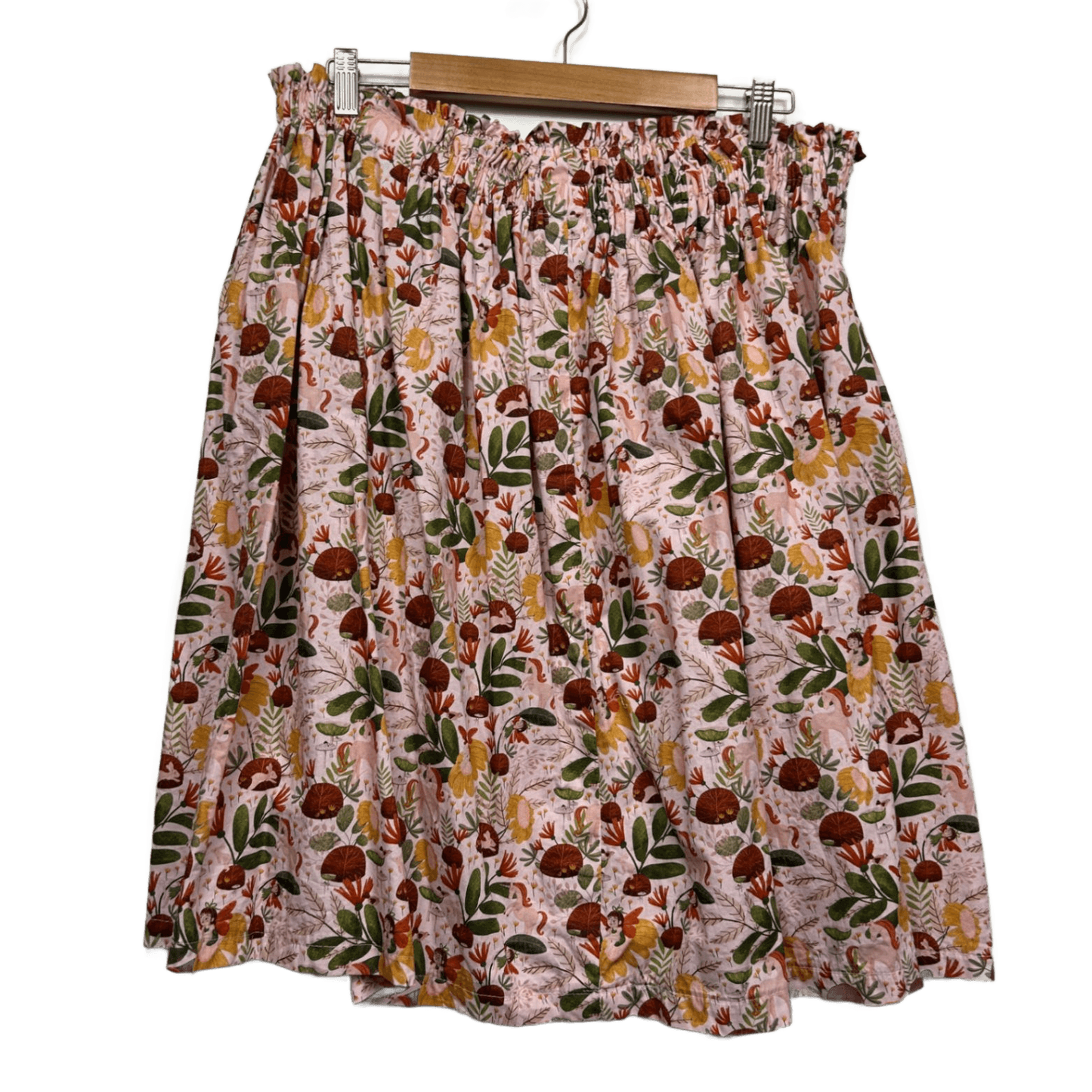 Handmade Skirt Fit 16 - 18 Elastic Waist Fairycore Rabbits Toadstool Unicorns