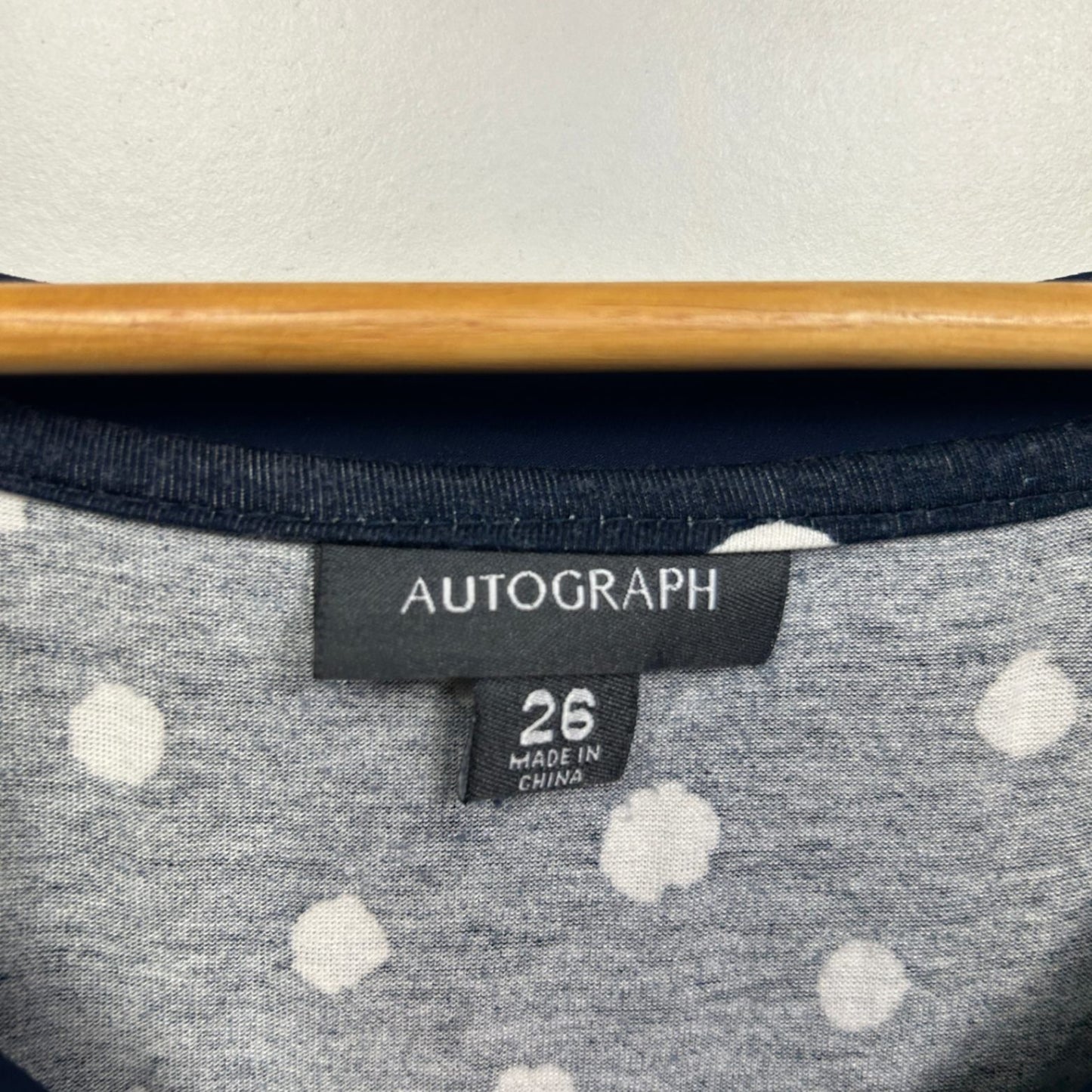 Autograph Navy Blue Viscose Short Sleeve Tunic Top Size 26