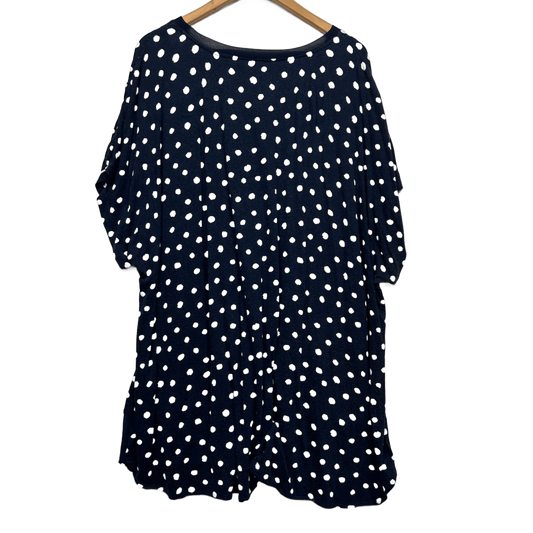 Autograph Navy Blue Viscose Short Sleeve Tunic Top Size 26