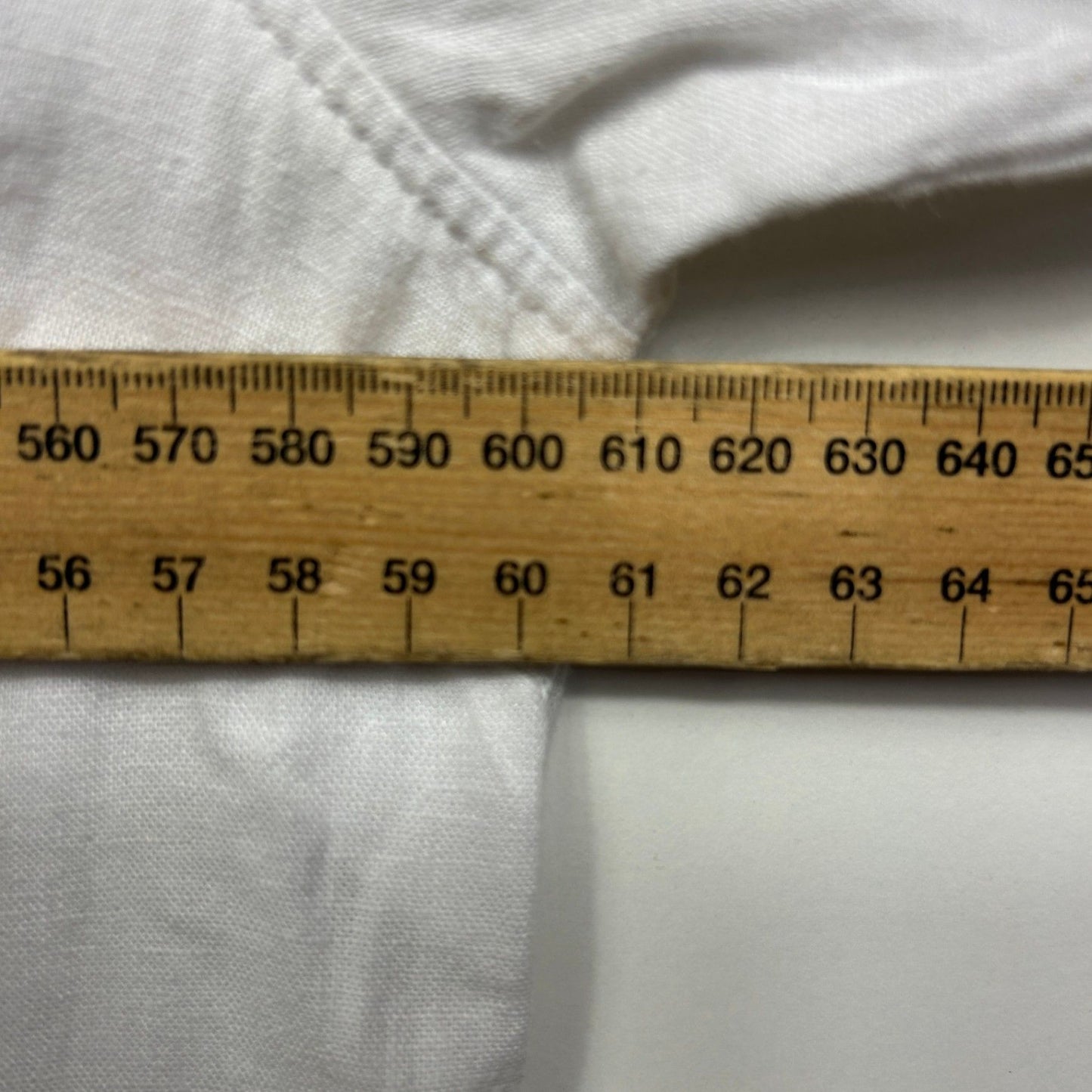 Anko White Linen Blend Long Sleeve Shirt Blouse Size 14 (Fault - Mark)