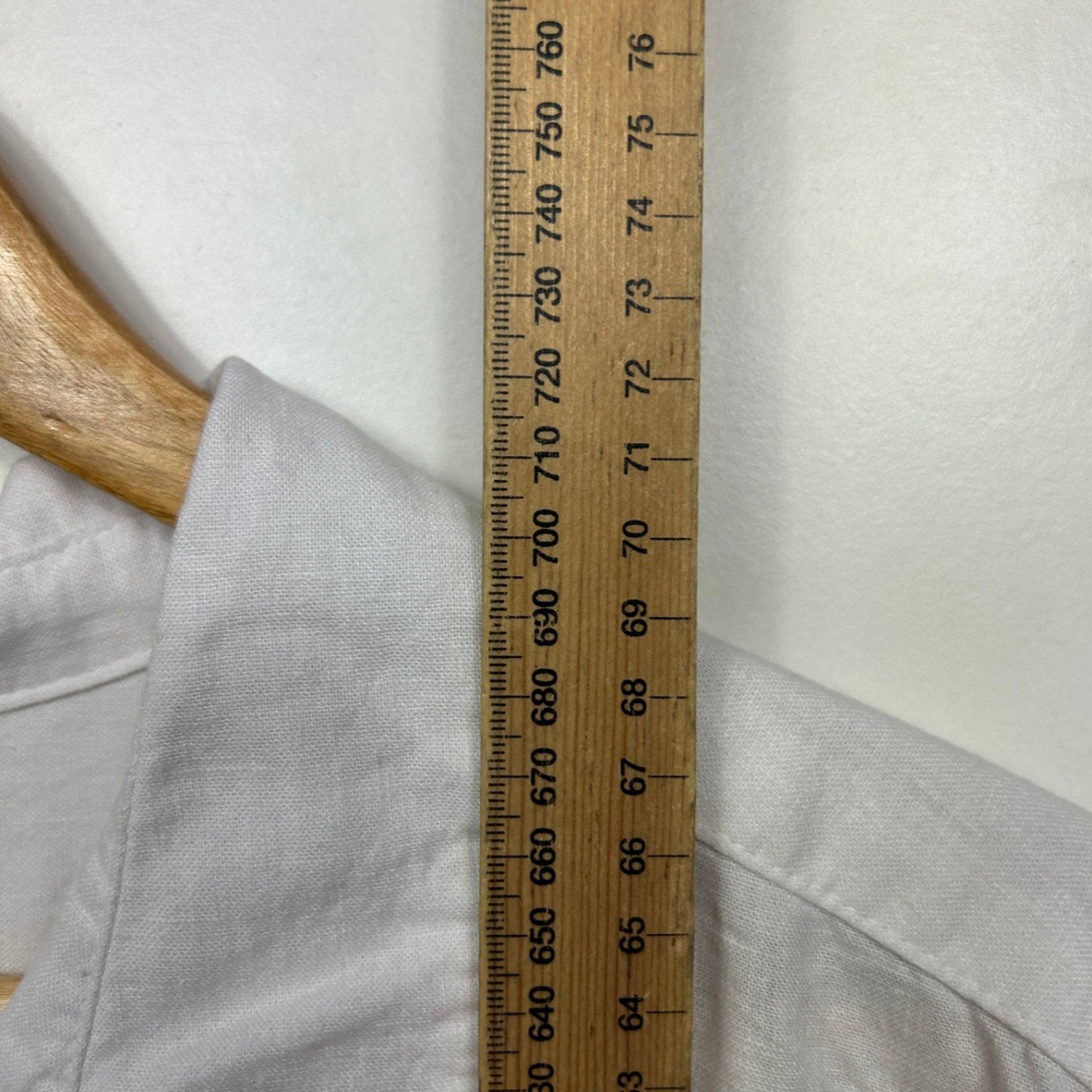 Anko White Linen Blend Long Sleeve Shirt Blouse Size 14 (Fault - Mark)