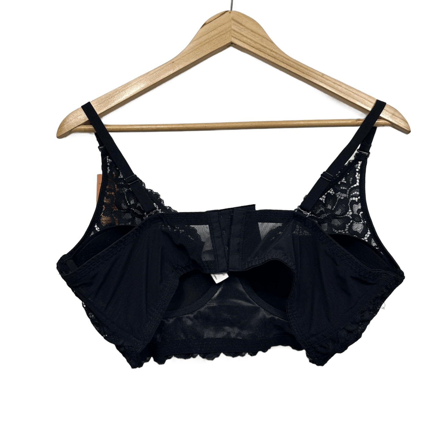 New Bras n Things Black Floral Lace Wirefree Bra 14 C