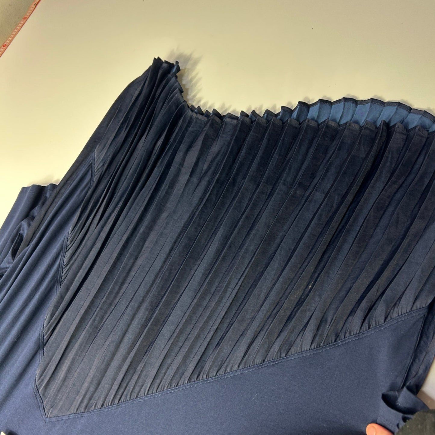 Taking Shape Navy Blue Long Sleeve Pleated Tunic Top Size 24