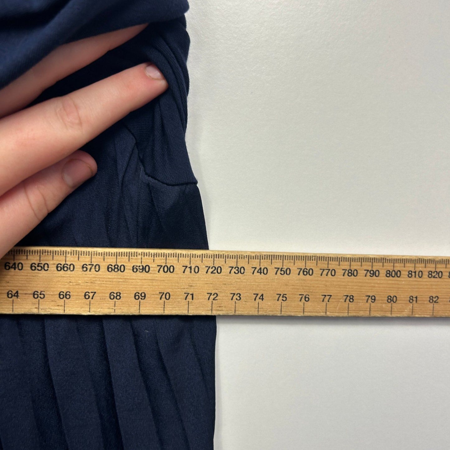 Taking Shape Navy Blue Long Sleeve Pleated Tunic Top Size 24