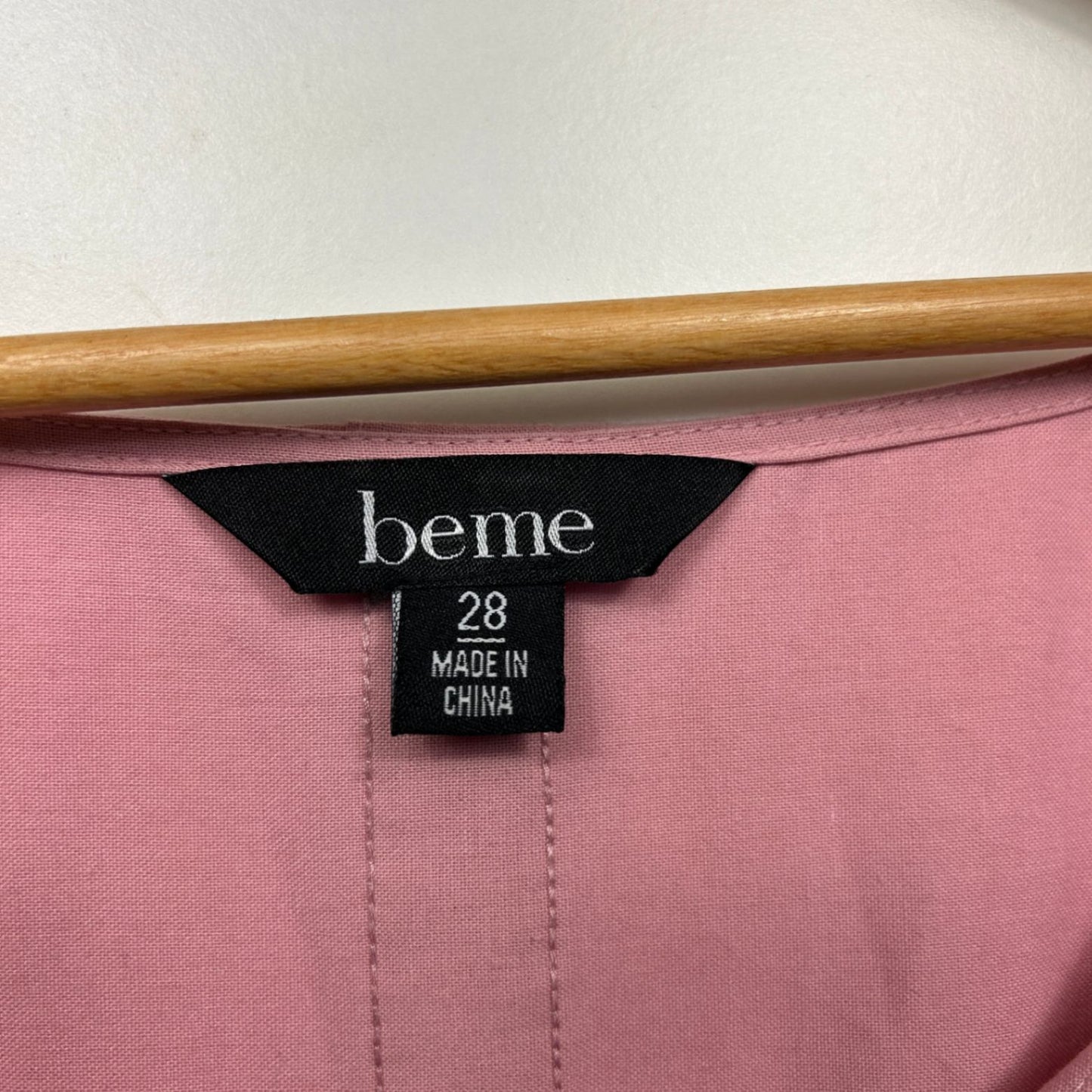 beme Pink Linen Blend 3/4 Sleeve Tunic Top Blouse Size 28