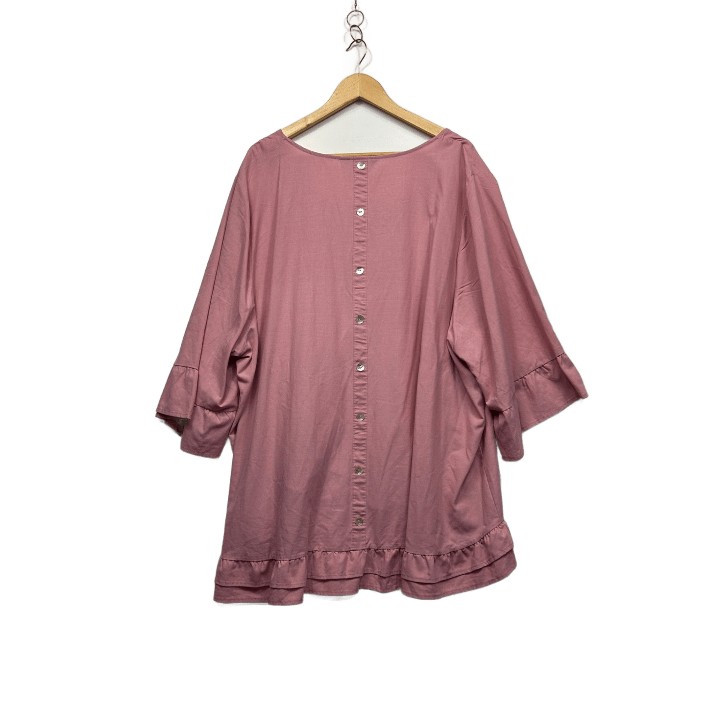 beme Pink Linen Blend 3/4 Sleeve Tunic Top Blouse Size 28
