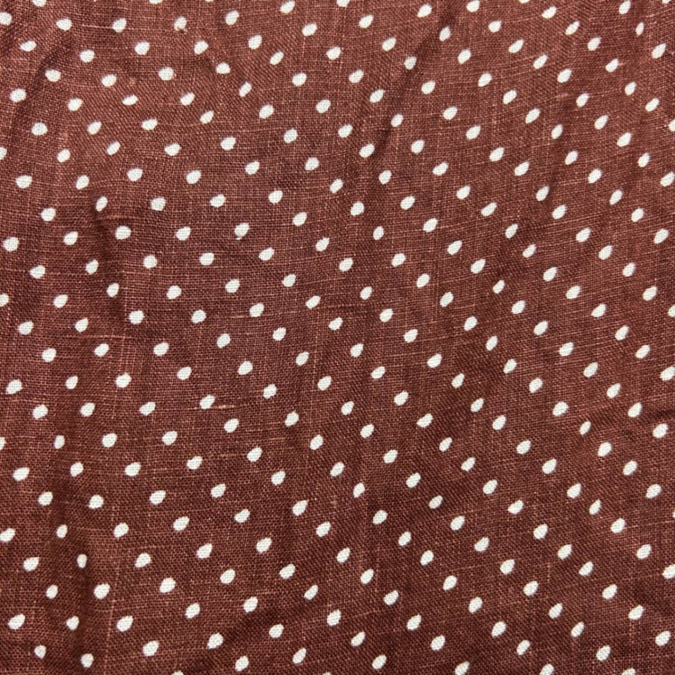French Connection Chocolate Brown Polka Dot Linen Maxi Skirt Size 16