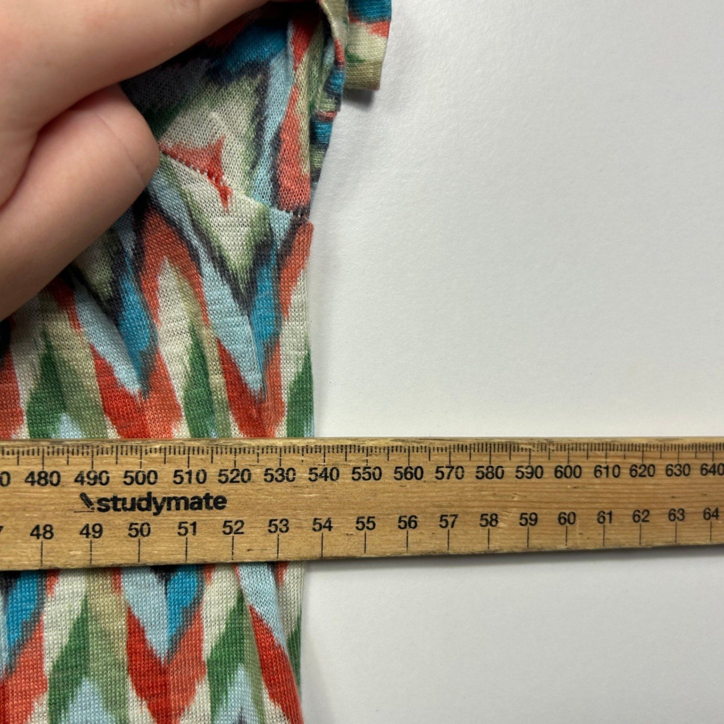 Blue Illusion Multicoloured Short Sleeve 100% French Linen Top Size Large