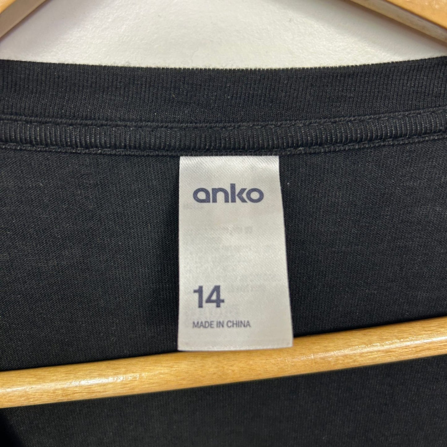 Anko  Black Short Sleeve Round Neck Tunic T-Shirt Size 14