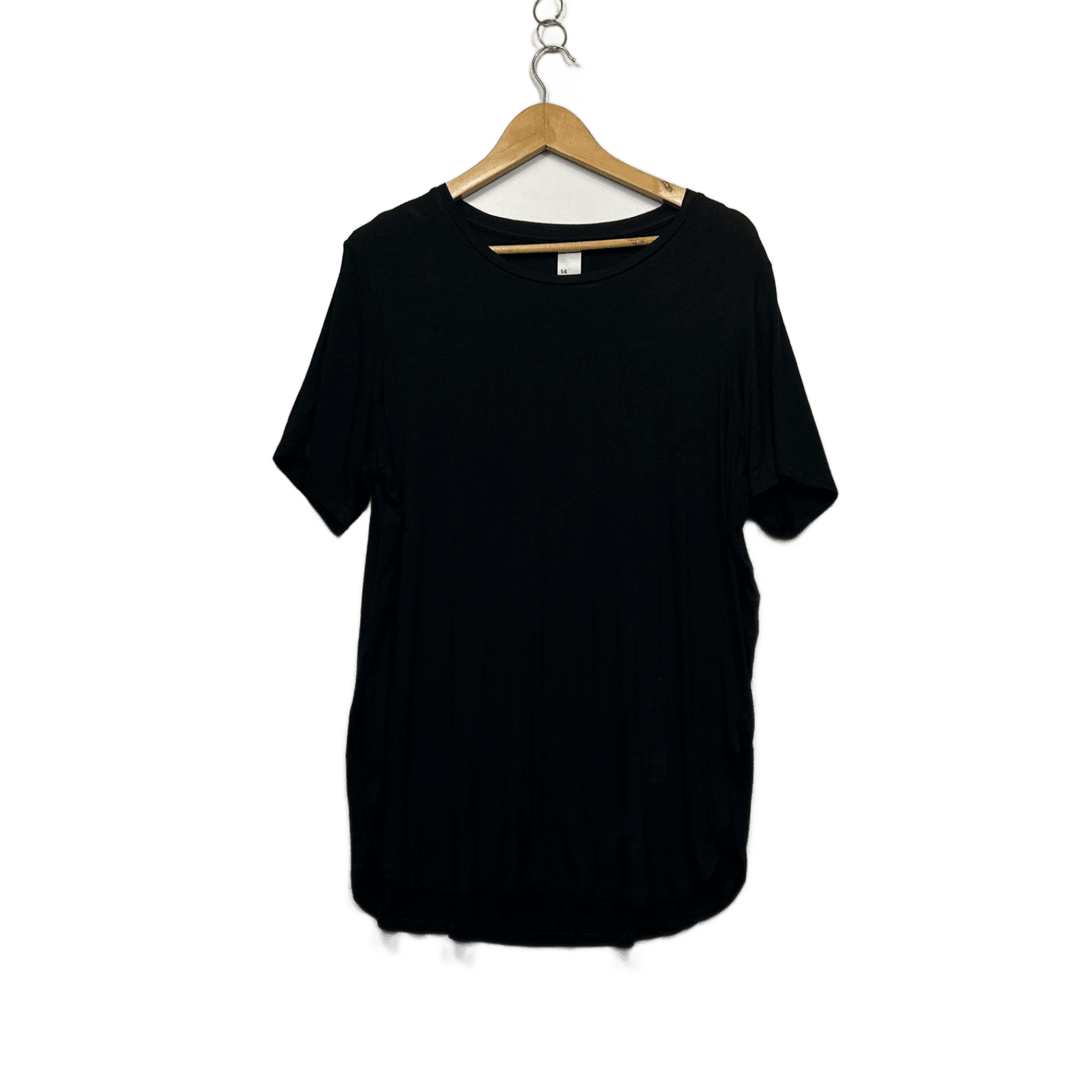 Anko  Black Short Sleeve Round Neck Tunic T-Shirt Size 14