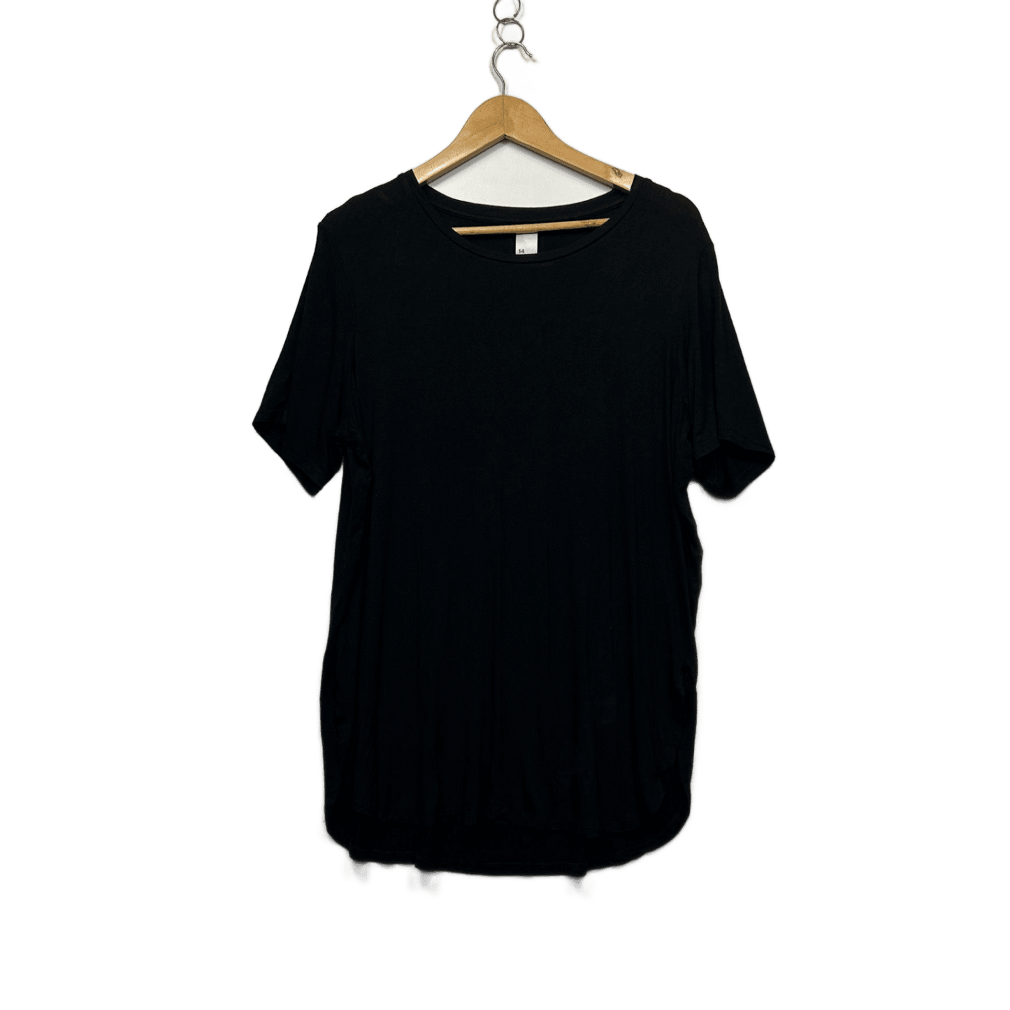 Anko  Black Short Sleeve Round Neck Tunic T-Shirt Size 14