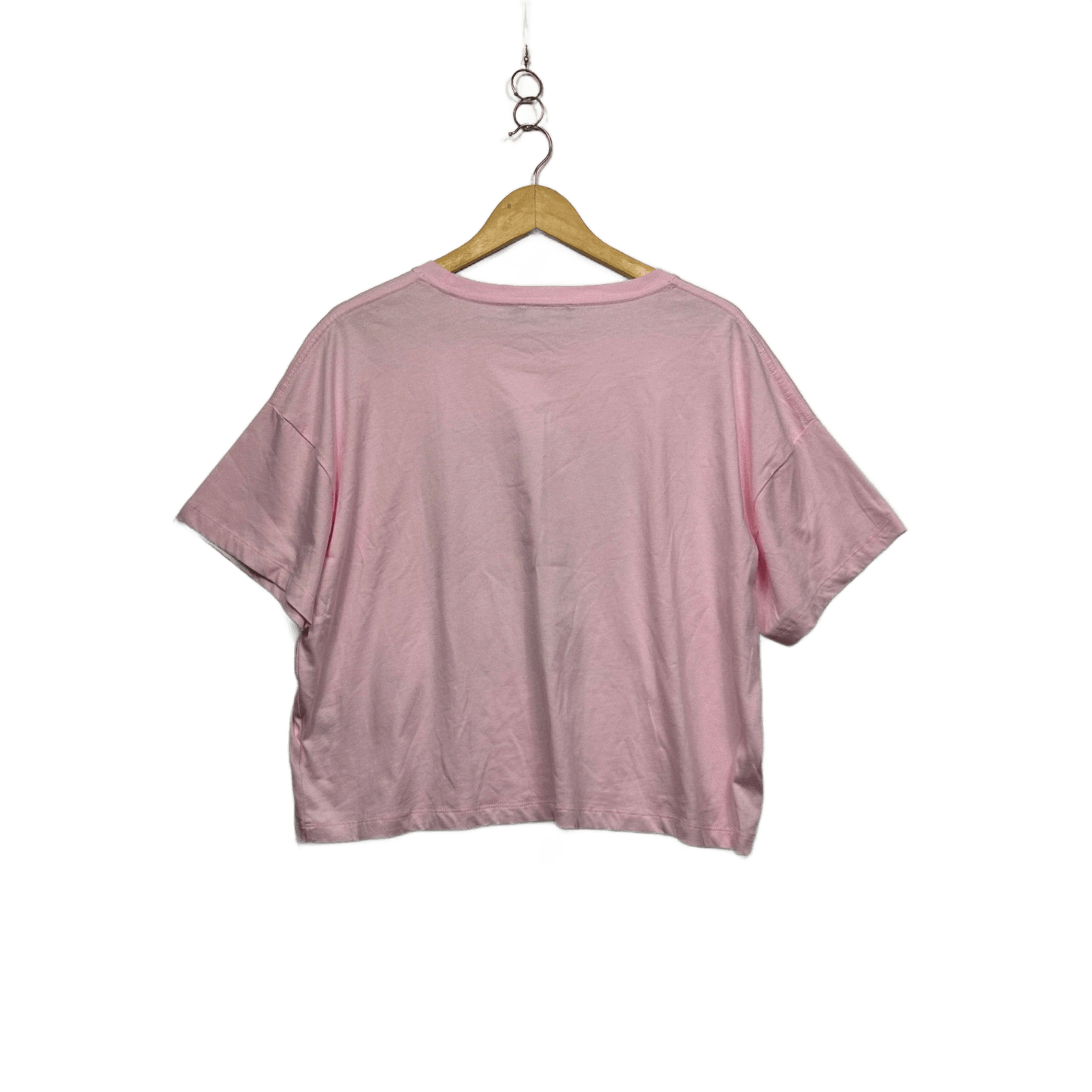 Sportsgirl Pink Short Sleeve Cowboy Western Graphic Tee Cropped T-Shirt Size 2XL