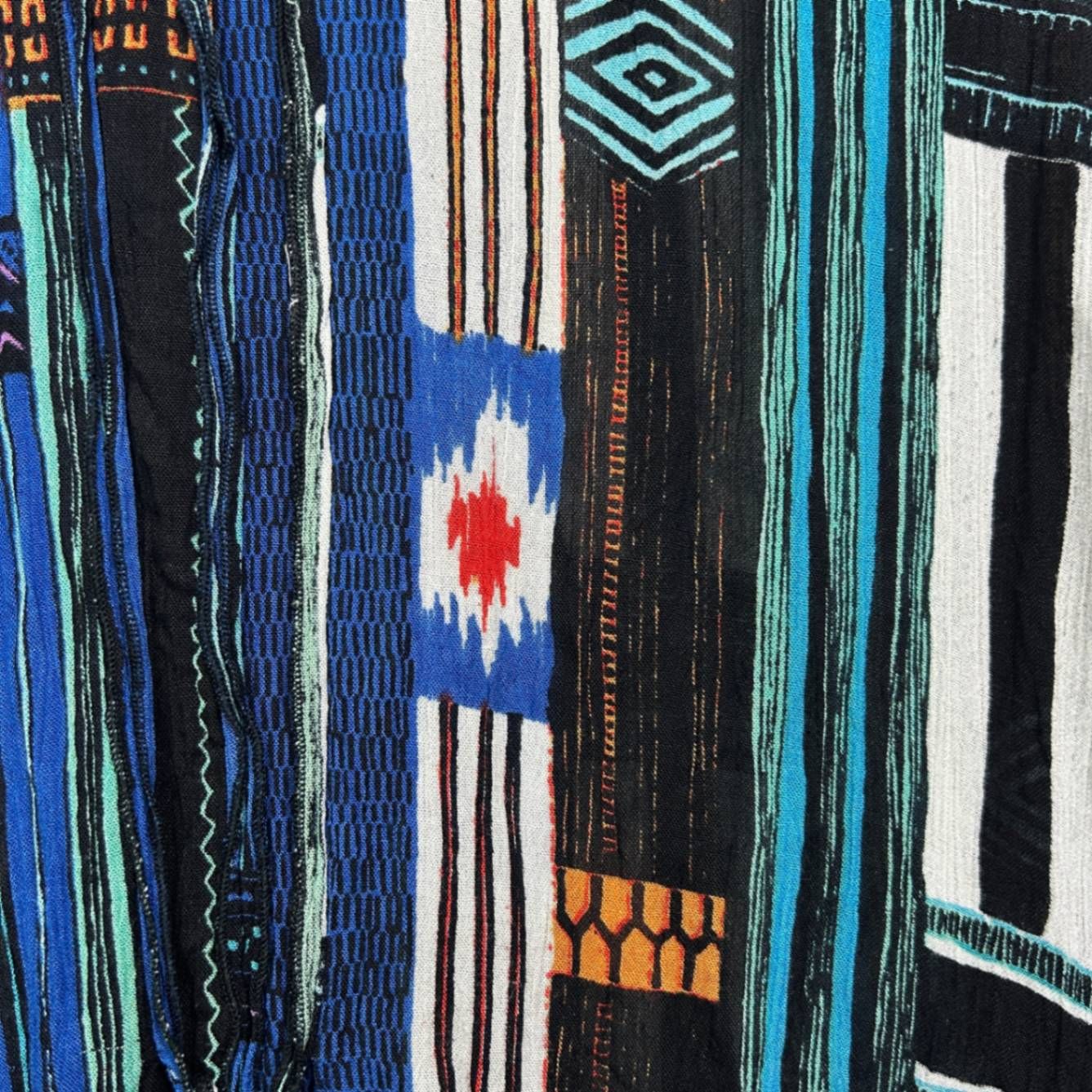 Dwij Multicoloured Rayon Short Sleeve Aztec Top Blouse Size 16