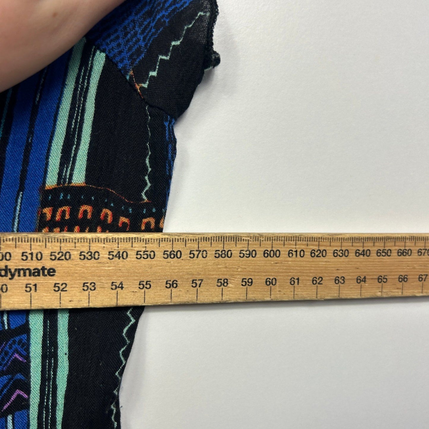 Dwij Multicoloured Rayon Short Sleeve Aztec Top Blouse Size 16