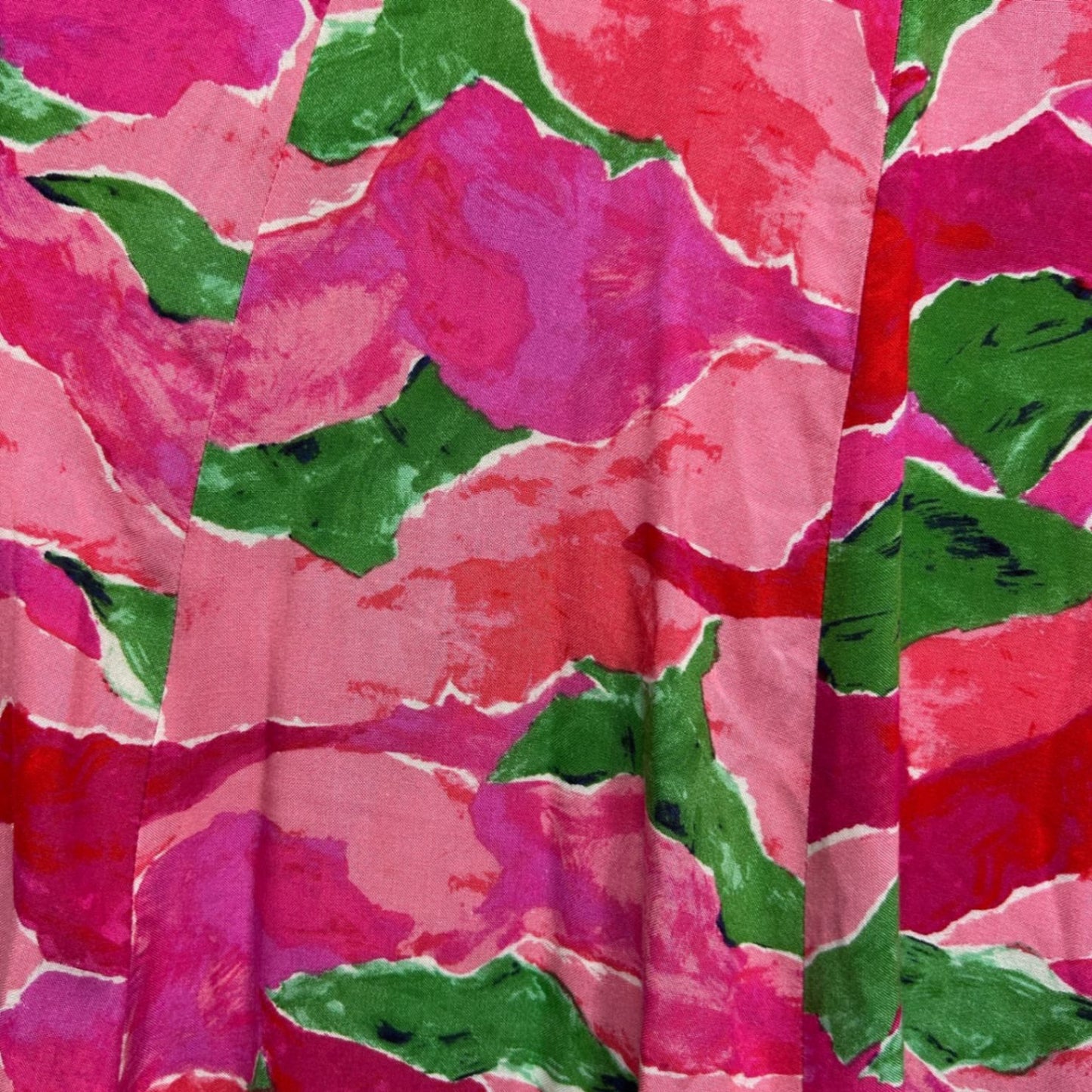 Amaroso Pink Green Red Floral Wide Leg Flowy Pants 2XL