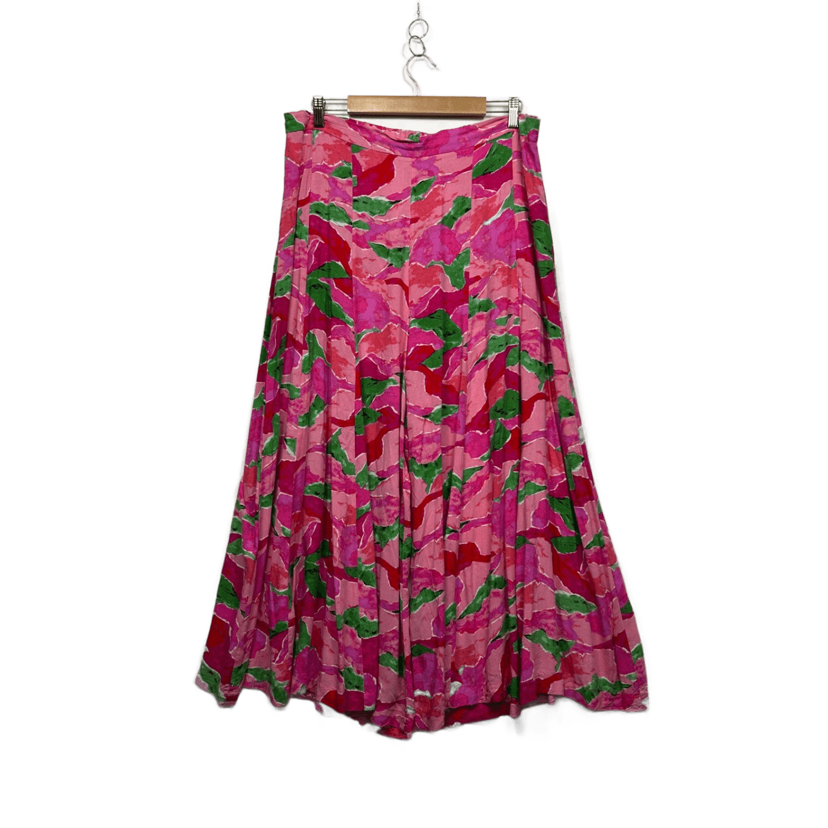 Amaroso Pink Green Red Floral Wide Leg Flowy Pants 2XL
