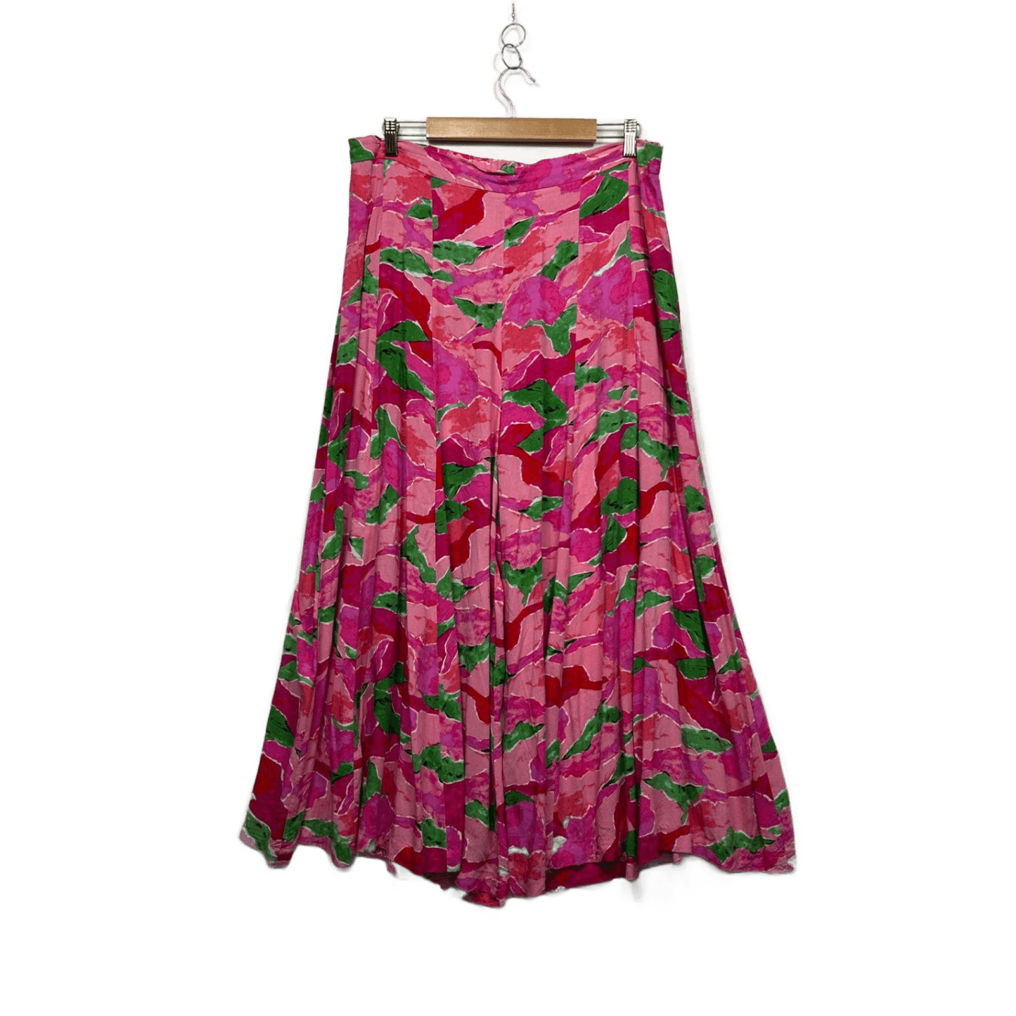 Amaroso Pink Green Red Floral Wide Leg Flowy Pants 2XL