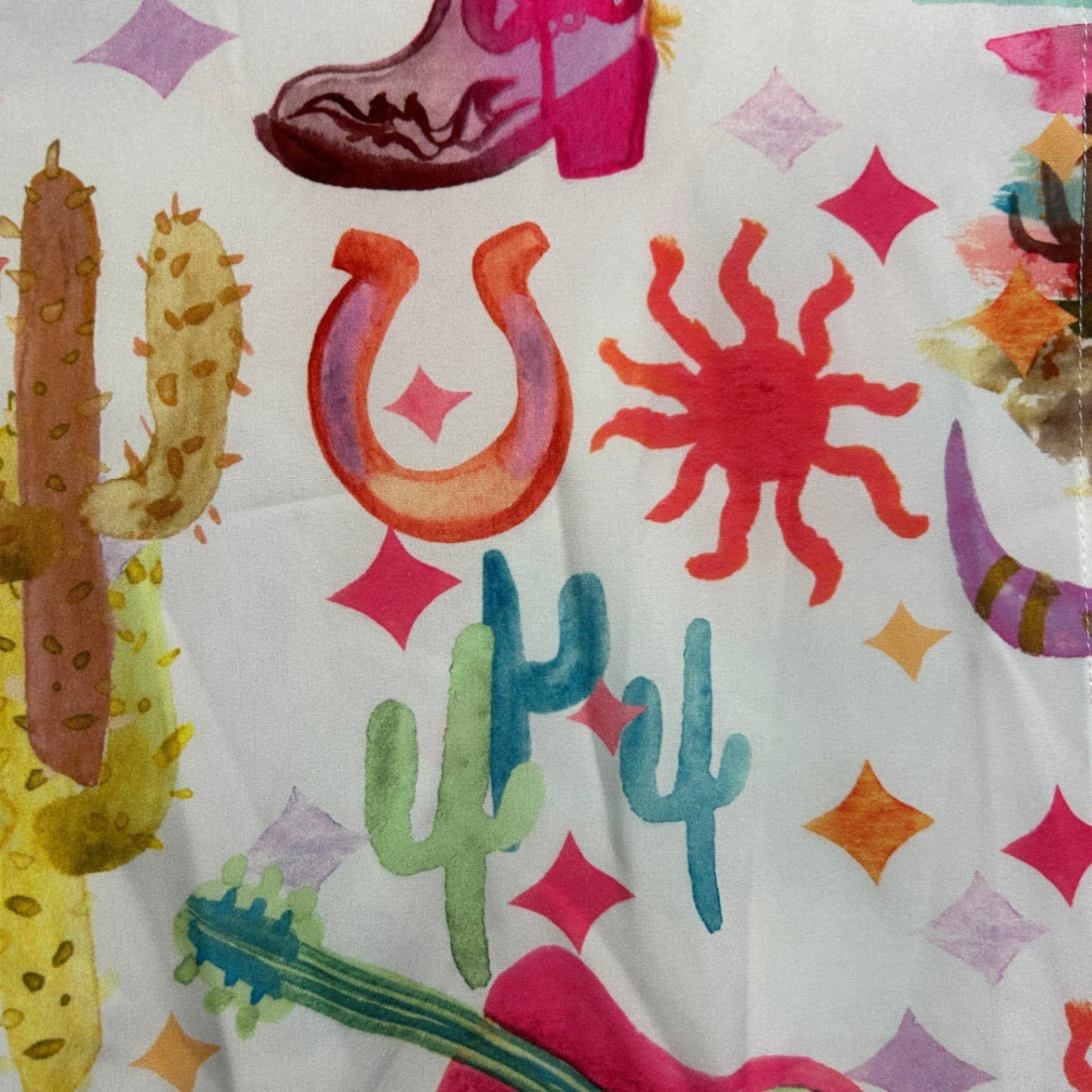 SHEIN Womens Multicoloured Western Cowboy Cactus Country Top Size XL