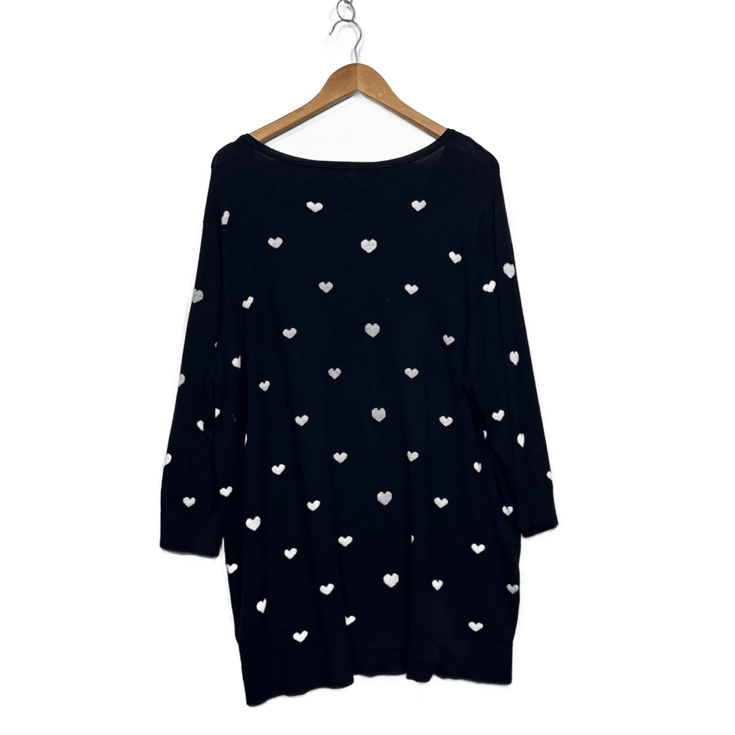 Autograph Womens Navy Blue Hearts Pullover Jumper Knit Size 20 Large Plus