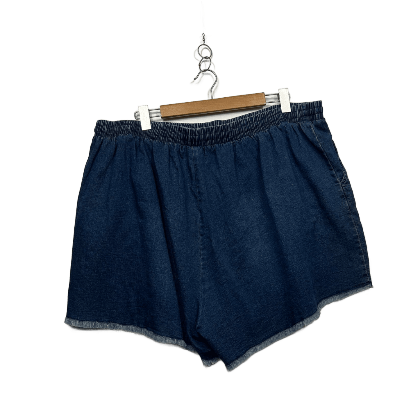 CCX City Chic Blue Cotton Blend Denim Pockets Casual Shorts Size 22 Plus XL