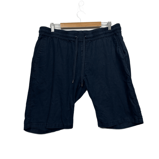 Johnny Bigg Mens Navy Blue Cotton Blend Casual Shorts Size 38