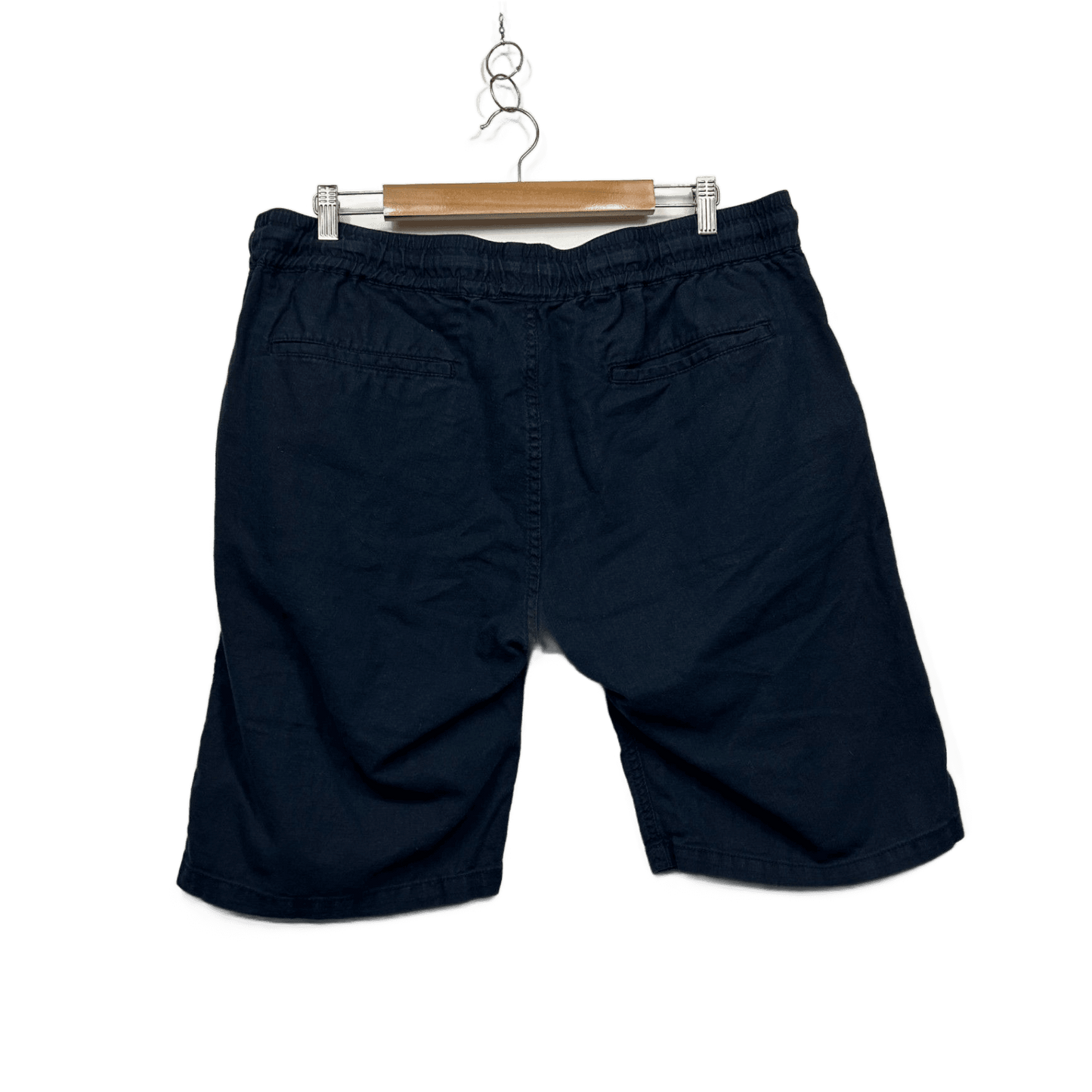 Johnny Bigg Mens Navy Blue Cotton Blend Casual Shorts Size 38