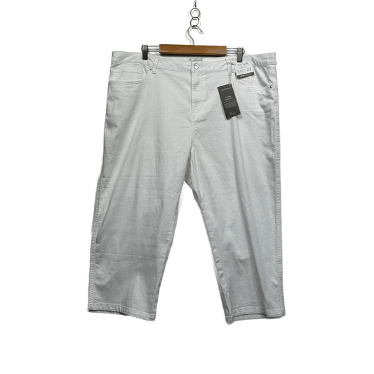 New Suzanne Grae Denim White Cropped Jeans Pants Size 22