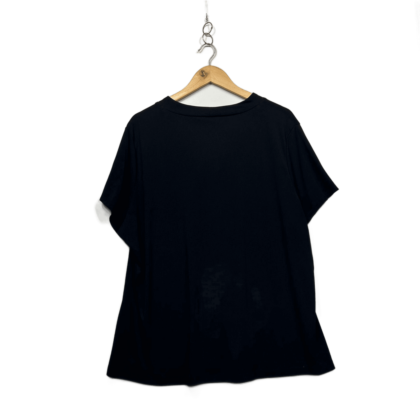 NNT Womens Black Short Sleeve V Neck Workwear Top Blouse Size 4XL 22 24