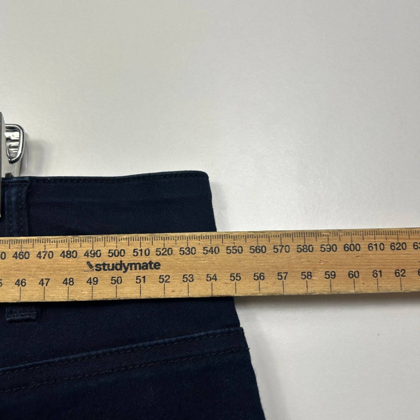 Virtuelle Dark Wash Blue Stretch Jeans High Waist Cropped Denim Pants Size 24