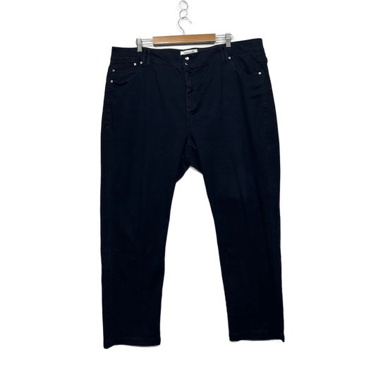 Virtuelle Dark Wash Blue Stretch Jeans High Waist Cropped Denim Pants Size 24